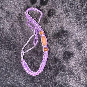 Purple Braided Bracelet with Wooden Beads